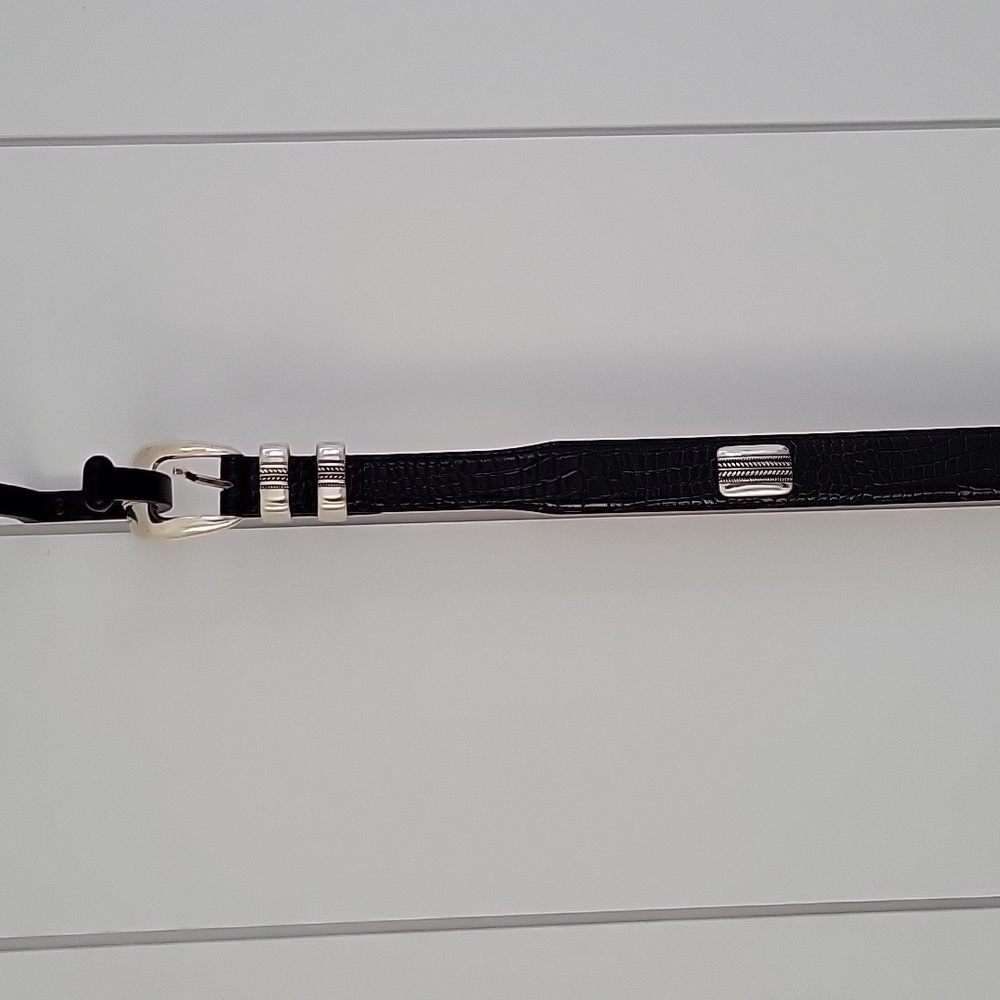 Johnston & Murphy Black Belt w Silver Detail - 36